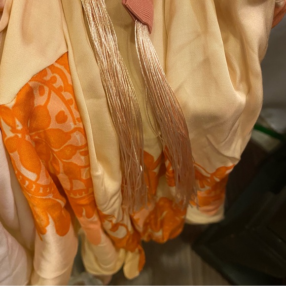 Pietronilla Elegant Peach and Cream Dress Maxi Dress w Sash sz L - Picture 13 of 14